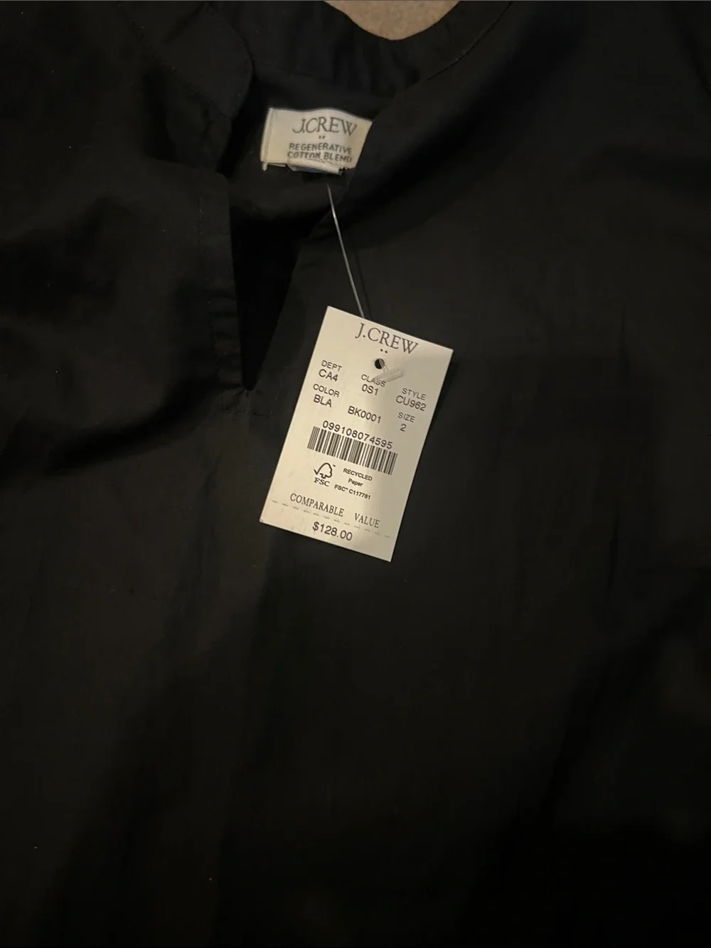 JCREW mini shirt dress cotton Black Short Sleeve Polo Dress 2 BNWT